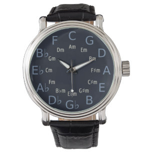 Kreis der fünftel/viertel Musiktheorie-Werkzeuge Armbanduhr