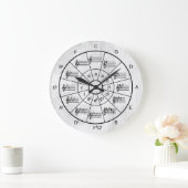 Kreis der fünftel weißen Farbmusiker Große Wanduhr (Zuhause)