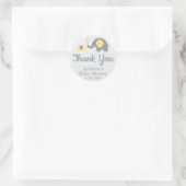 Kreis der gelben Elephant Themed Baby Shower Stick Runder Aufkleber (Tasche)