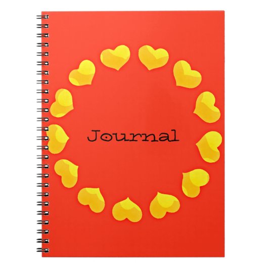 Kreis der Herzen Orange Yellow Journal-Notebook Notizblock (Vorderseite)