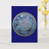 Kreis der Jahreszeit-Fall-Äquinoktikum-Mandala Karte (Gelbe Blume)