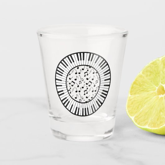 Kreis der Klaviertasten Schnapsglas (Vorderseite)