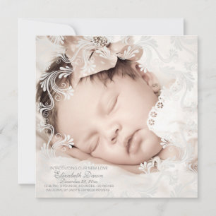 Kreis der Liebe-Foto-Geburts-Mitteilung Ankündigung