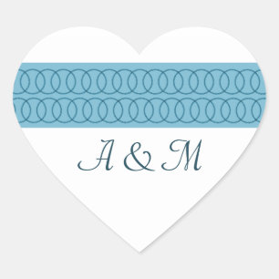 Kreis der Liebe Monogramm Herzkleber Herz-Aufkleber