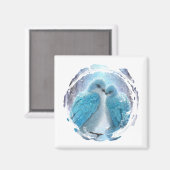 *~* Kreis der Liebesvögel AP54 Art Winter Magnet (Vorderseite/Rückseite)