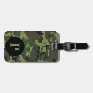 Kreis der Monogram-Green-Brown-Black-Camouflage-Ca Gepäckanhänger