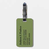 Kreis der Monogram-Green-Brown-Black-Camouflage-Ca Gepäckanhänger (Rückseite vertikal)