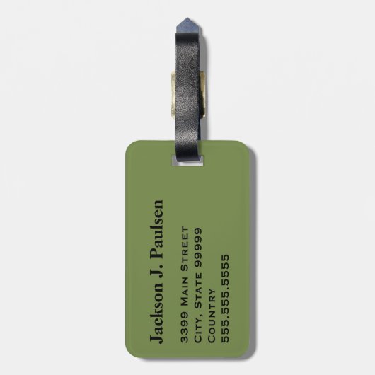 Kreis der Monogram-Green-Brown-Black-Camouflage-Ca Gepäckanhänger (Rückseite vertikal)