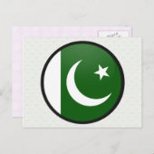 Kreis der pakistanischen Qualitätsflagge Postkarte (Vorne/Hinten)