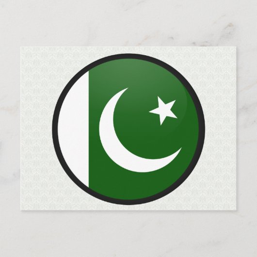 Kreis der pakistanischen Qualitätsflagge Postkarte (Vorderseite)
