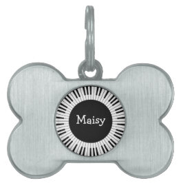 Kreis der Piano Keys Design Pet Tag Tiermarke