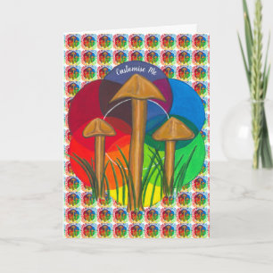 Kreis der Pilze - Acrylmalerei Karte