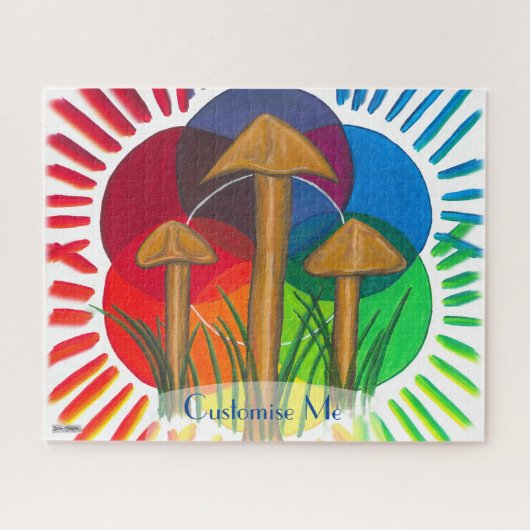 Kreis der Pilze - Acrylmalerei Puzzle (Horizontal)