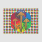 Kreis der Pilze - Acrylmalerei Seidenpapier (Vorderseite)