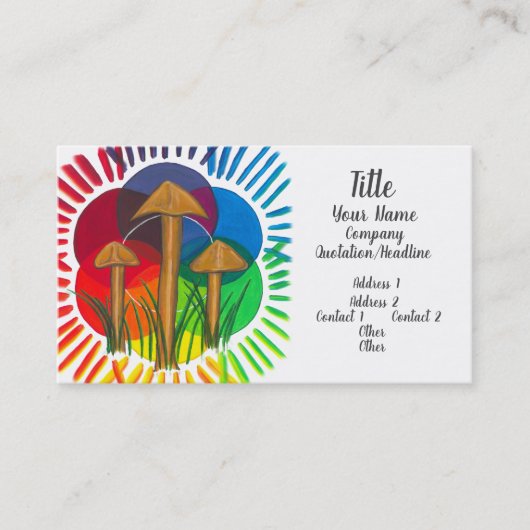 Kreis der Pilze - Acrylmalerei Visitenkarte (Vorderseite)