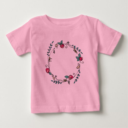 Kreis der Rosenknospe auf rosa Tutu Baby T-shirt (Vorderseite)
