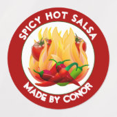 Kreis der Salsa-Flammen Etiketten (Design 2)