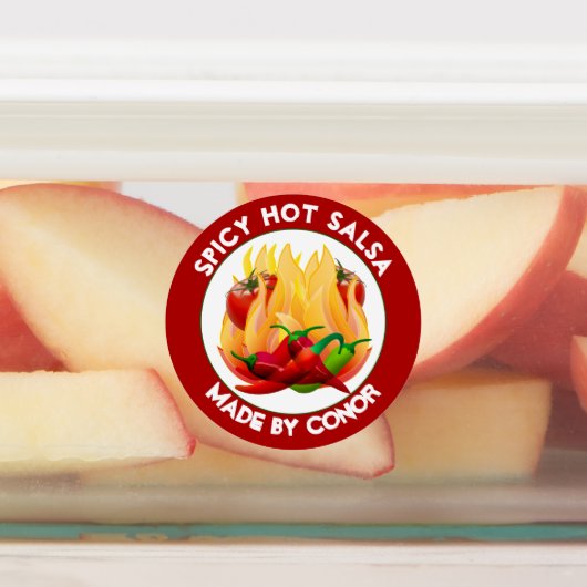 Kreis der Salsa-Flammen Etiketten (Befestigt)