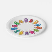 Kreis der Stifte Pappteller (Schrägansicht)