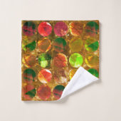 Kreis der Textur auf rauer Orange Badhandtuch Set (Waschlappen)