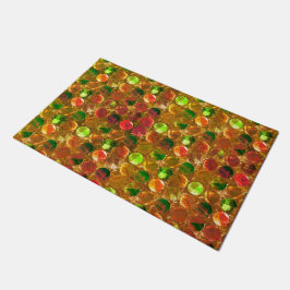 Kreis der Textur auf rauer Orange Fußmatte