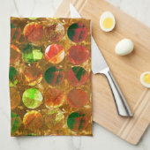 Kreis der Textur auf rauer Orange Geschirrtuch (Viertel Falte)