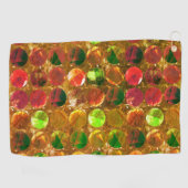 Kreis der Textur auf rauer Orange Golfhandtuch (Horizontal)