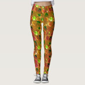 Kreis der Textur auf rauer Orange Leggings (Vorderseite)