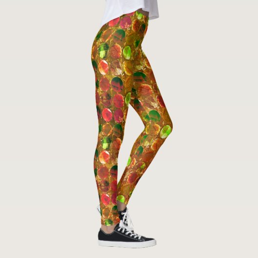 Kreis der Textur auf rauer Orange Leggings (Rechts)