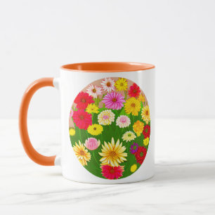 Kreis der wild lebenden Blume, rot und gelb Tasse