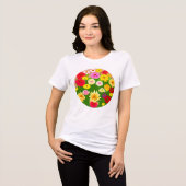 Kreis der wild lebenden Blume, rot und gelb Tri-Blend Shirt (Vorderseite voll)