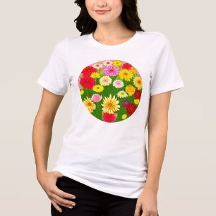Kreis der wild lebenden Blume, rot und gelb Tri-Blend Shirt