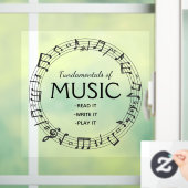 Kreis des Fensters "Musikdesign" Fensteraufkleber (Zuhause)