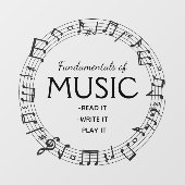 Kreis des Fensters "Musikdesign" Fensteraufkleber (Blatt)