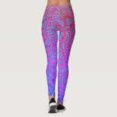 Kreis des Leben-Mandala-Neons Boho Leggings (Rückseite)