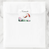 Kreis des Leben-orientalischen Zens Feng Shui Koi Quadratischer Aufkleber (Tasche)