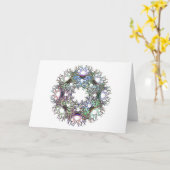 Kreis des Leben-Pastells auf weißer Gruß-Karte Karte (Gelbe Blume)