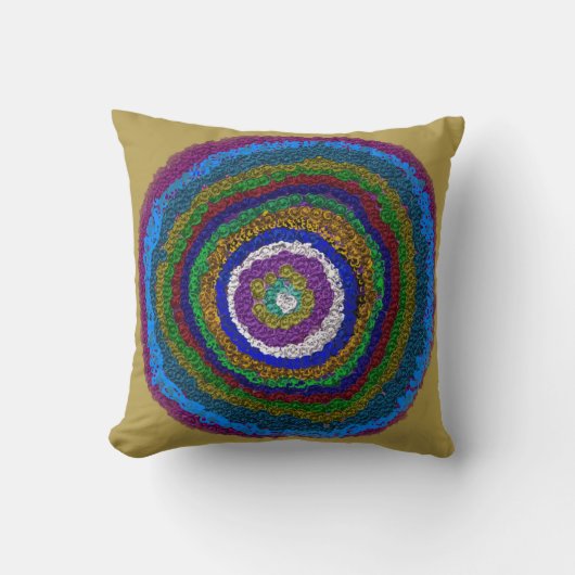 Kreis des Lebens Multicolor Throw Kissen (Vorderseite)