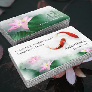 Kreis des Lebens Oriental Zen Feng Shui Koi & Lotu Visitenkarte
