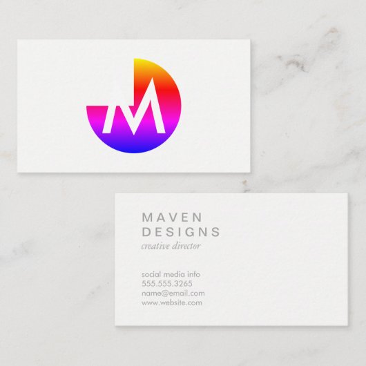 Kreis / Drei Viertel (farbig) Visitenkarte (Vorne/Hinten)