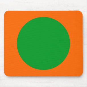 Kreis - Gras grün und orange Mousepad