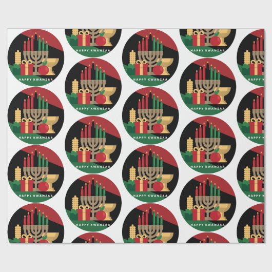Kreis Happy Kwanzaa Packpapier (Flach)