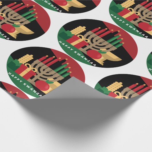 Kreis Happy Kwanzaa Packpapier (Ecke)