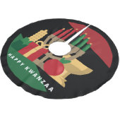 Kreis Happy Kwanzaa Weihnachtsbaumrock Polyester Weihnachtsbaumdecke (Schrägansicht)