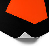 Kreis in Cyan mit orangem diagonalem Bauhaus-Desig Poster (Ecke)