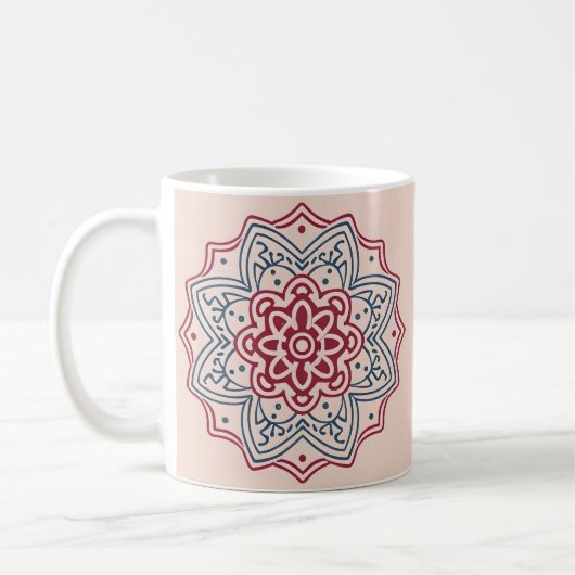 Kreis in Mosaik. Mandala Kaffeetasse (Links)