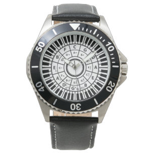 Kreis-Klavier befestigt Kreis von Fünfteln Armbanduhr