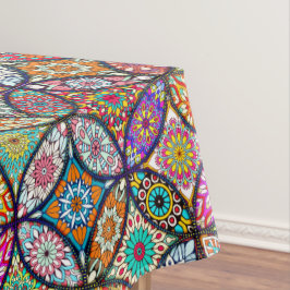 Kreis-Kunstmuster des BlumenMandalases kreatives Tischdecke