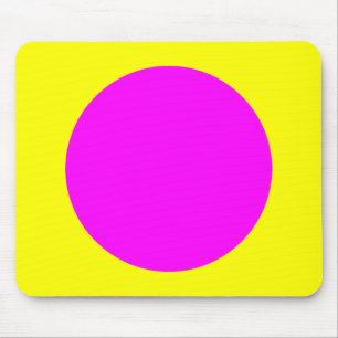 Kreis - Magenta auf Gelb Mousepad