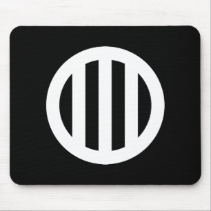 Kreis mit drei vertikalen Streifen Mousepad